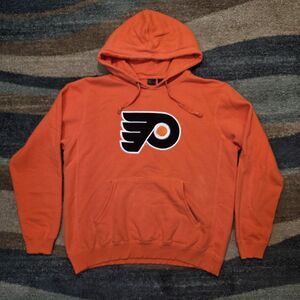 Philadelphia Flyers Mens L Orange Pullover Hoodie Sweatshirt NHL Hockey